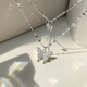 PT950 platinum necklace female clavicle chain 18 double layer necklace 520 gift for girlfriend's birthday platinum double layer bow necklace