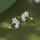 Qi Xiaomi 999 sterling silver flower earrings women's ear piercing small earrings niche 2025 new hot style earrings high-end earrings 999 pure silver flower earrings pair