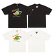 Lee Kids Japanese Retro English Letters Cartoon Imprimé T-shirt en bambou à manches courtes à manches courtes
