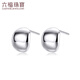 Lukfook Jewelry Platinum 950 Mirrored C-shaped Meniscus Platinum Stud Earrings Price G07P0019DS 2.46g (including labor cost 221 yuan) with silicone ear plugs