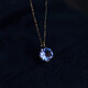 Fat Donglai quality tanzanite pendant Japanese plated 18K gold color natural 925 silver single diamond simple 18K gold tanzanite necklace