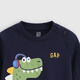 Gap Boys' Autumn Cotton Cartoon Print Loose Long-Sleeved T-Shirt Children's Top 804550