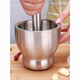 FANCYCHIC thickened double-layer 304 stainless steel garlic pounder jar garlic mortar masher grinder mortar restaurant grade 304 cone shaped deepened version extra large double