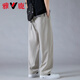 Yalu Bingsi Pants Men's Summer Quick-Drying Thin Loose Straight-Line Casual Pants for Boys New Cool Sport Wide-Level Trousers 6636 Gray 4XL About 170-190Jin [Jin equals 0.5 kg]