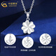 CHINA GOLD pt950 platinum necklace for women, versatile lucky four-leaf clover pendant, Valentine's Day birthday gift for girlfriend and lover, four-leaf clover pendant with S925 chain, about 1.4g