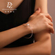 Duozun pt950 genuine platinum bracelet for women, semi-solid, new platinum light ball bead bracelet, can be equipped with DIY accessories (perfect circle), weighs about 6.7 grams/inner diameter 58mm/semi-solid