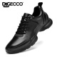 Aibotron DQG ECCO men's shoes genuine leather lightweight soft sole cushioning casual business leather shoes fashion versatile sports shoes labor protection shoes 3561 black 41