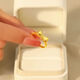Authentic gold 999 fugitive princess bow ring plain ring ring sweet girl gold-plated ring gift s fugitive princess bow ring live style 0.76g