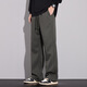 LEE KIDS heavyweight plush men's straight-leg pants winter knitted stripes loose sporty casual pants trend 9859 black regular L (120Jin[Jin equals 0.5 kg])