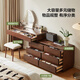 Lin's home all solid wood dresser and cupboard integrated 2025 new bedroom small apartment medieval dressing table RJ1C