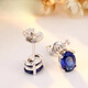 DL 1998 Fat Donglai quality women's Japanese and Korean fashion colored gemstone earrings silver plated 18k gold tanzanite earrings accessories