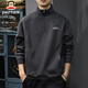 Paul Frank sweatshirt men's spring and autumn American fashion brand jacket men's heavyweight half-zip long-sleeved top dark gray 2XL