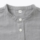 MUJI big children's double-layer gauze stand-up collar long-sleeved shirt children's children's clothing shirt 25 autumn pure cotton CB1NPA5A dark gray stripes 140/68A