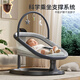 ULOP baby rocking chair to coax baby, baby electric rocking chair to coax baby to sleep, cradle bed, newborn full moon meeting gift, intelligent baby rocking chair to coax baby to sleep - dark gray, free mosquito net + Bluetooth + doll + sleeping pad + remote control