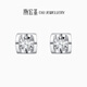 Chao Acer Platinum Earrings for Women PT950 Platinum Diamond Earrings Square Ear Supporting Light Luxurious and High-Level Gift for Your Girlfriend One Pair, Free Silicone Ear Plugs