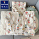 Pajama de pajas azules japoneses de carpintero de carpintero de cargamia de algodón de algodón de algodón puro de algodón de algodón puro de algodón puro de algodón de algodón de manga corta delgada de algodón.