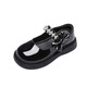 Red Dragonfly Children's Spring and Summer Girls' Shoes Soft Sole Single Shoes Mary Jane Princess Shoes Girls' Small Leather Shoes Q53BD002 Black 36