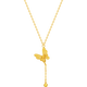 Saturday blessing yellow 18K gold butterfly necklace birthday gift for girlfriend C0616297 40+5cm