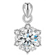 CAOXS925 silver plated 18K gold high carbon diamond love snowflake necklace women's jewelry clavicle chain pendant holiday gift high carbon snowflake diamond pendant single pendant