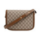 Gucci (GUCCI) antike Damentasche Horsebit Umhängetasche 1955 Serie kleine Umhängetasche Doppel-G-Muster Canvas und Leder Umhängetasche beige weiß 60220492TCG9761