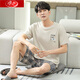 Langsha men's pajamas summer pure cotton short sleeve shorts 2025 new summer thin large size loose home clothing set HD9930*H short sleeve short sleeve suit L 100-125Jin [Jin equals 0.5 kg]