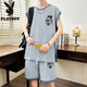 Playboy (PLAYBOY) ice silk sleeveless T-shirt boy 12-15-year-old teenagers quick-dry basketball uniform 13 children's vest sports suit 6636 blue (vress + shorts) quality assurance 3XL 160-180Jin [Jin equals 0.5 kg]