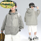 FIDQIOG international brand boys' sun protection clothing 2025 new summer thin trendy clothing medium and large boys summer clothing gray 170 cm