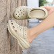 2025 summer new light wheel hole shoes men and women same soft-soled casual sandals outdoor shit-skinned beach slippers 10227A khaki 42