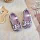Children's Princess Shoes 2025 Spring and Autumn New Girls' Shoes Soft Sole Little Girls Crystal Shoes Baby Single Shoes Performance Shoes Silver 24