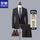 ROMON suit men's formal British business casual professional suit groom wedding dress slim Korean version light gray suit + shirt + pants L