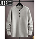JEEP SPIRIT autumn and winter new American retro Henry collar sweater men's loose thickened sweater trendy casual tops Orange XL 120-140Jin Jin equals 0.5 kg