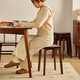 Jiayi solid wood stool home dining table stool living room dining chair creative stackable square stool log color bench bedroom dressing stool