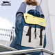 Slazenger's new trendy brand street fashion backpack for men's computer bag travel bag high school junior high school student book backpack for women large capacity yellow cover red bag [youth version]