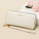 Crocodile shirt leather hand bag long rhombus wallet women's ticket holder coin purse gift box 2215 rice white