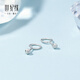 Century Yuan Carved Platinum Earrings PT950 Platinum Earrings Simple, Fashionable and Classic Style as a Birthday Gift for Your Girlfriend