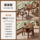 Winter wood solid wood outdoor table and chair combination balcony leisure tea three-piece set creative small one table and two chairs internet celebrity round tea table exclusive version balcony small tea table-walnut color