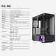 Jungle Leopard AC-02 sea view room chassis 5.5-inch HD screen/curved hyperboloid glass/back-mounted motherboard AC-02 curved glass chassis black
