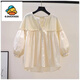 G.duck Little Yellow Duck Girls Autumn Style Shirt Western Style Children's Clothing 2025 Korean Version New Korean and Chinese Big Children's Casual Top Apricot Puff Sleeve Shirt 150 cm