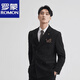 Romon double-breasted striped suit men's suit spring and autumn slim and handsome business formal groom's suit wedding brown single suit M 95-107Jin Jin equals 0.5 kg