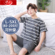 Langsha 100 Baumwoll-Herren-Pyjama für Männer im Sommer kurzärmelig reine Baumwolle dünn plus Fett Plus Größe Loose Herren Home Clothing Set HD9929 Kurzärärmig Anzug Männer 4xl