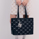 Major League Baseball (MLB) retro presbyopic fashion casual polyester tote bag student bag portable shoulder bag men and women same style couple model black black