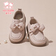 Fuluo Mi Girls Toddler Shoes Spring and Autumn Soft Sole Anti-Slip Baby Shoes Infant Leather Shoes Breathable Single Shoes Pigeon Pink 27