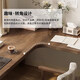 Mori round wood square solid wood corner desk bedroom corner writing desk work desktop computer table student home study desk table length 140*55*75 corner length 120cm