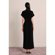 OBBLIGATO Origato Spring New Chinese Style Stand Collar Drop Shoulder Sleeves Beaded Velvet Jacket Black Single Skirt M