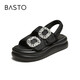 Best Picture 25 Summer Casual Sandals Small Fragrance Thick Sole Casual Women's Sandals BP825BL5 Black 38