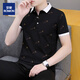 Camiseta de manga corta de Romon para hombres 2025 Nuevo polo de verano Lapa de moda de la solapa de seda a media manga de la manga de la mano.