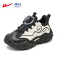 Warrior boys' casual sports shoes spring and autumn mesh breathable running shoes WZ-1557 m/black 36