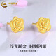 CHINA GOLD 18K gold rose earrings for women, flower straight needle earrings, Mid-Autumn Festival birthday gift for girlfriend and lover, 18K rose earrings