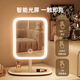 Xuanmi LED smart makeup mirror with light desktop Internet celebrity female fill-in light small mirror ins style dormitory desktop portable small dressing ins dressing mirror pearl white rotating + extra large mirror + stepless dimming