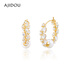 AJIDOU Ajidou earrings birthday gift simple and elegant imitation pearl zircon earrings for girlfriend and wife gold + white